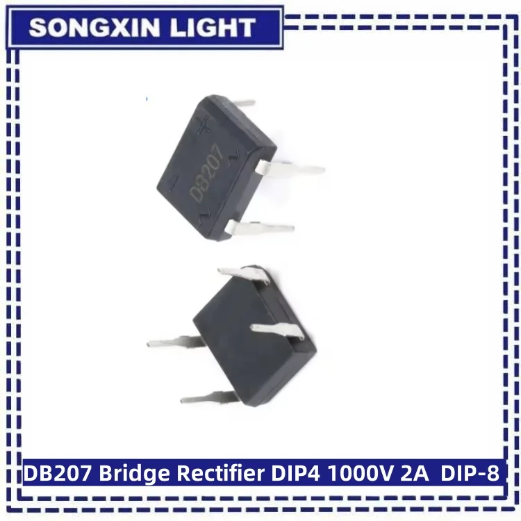 Diode bridge rectifier electrical rectifier diodes rectifier diodes electrical diodes 20PCS DB207 Bridge Rectifier DIP4 1000V 2A DB207S Power Diode Rectifiers Electronic Components IC