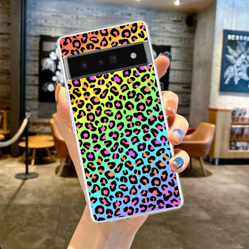 Leopard Print Soft TPU Clear Phone Case Cover