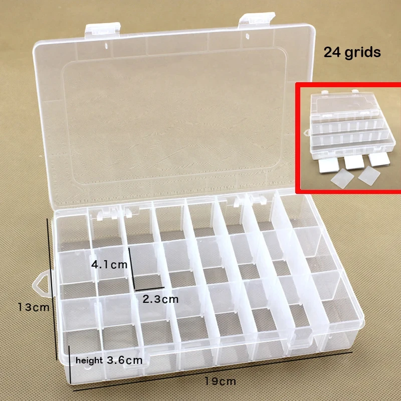 Boîte De Rangement Transparente 36 Compartiments - Lot De 2 - Séparateurs Réglables - Pour Bijoux, Vis, Perles