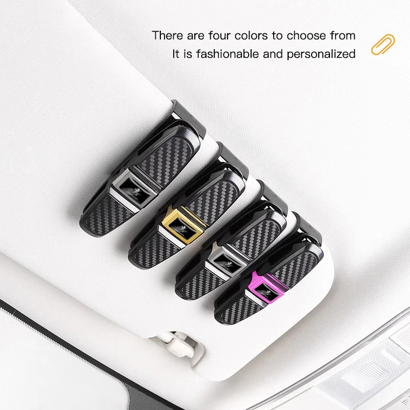 1Pcs Car Sun Visor Glasses Clip Ticket Card Storage Clamp For Peugeot 408 4008 308 3008 Rifter 5008 508 2008 208 301 RCZ 407 108 car sun visor clip