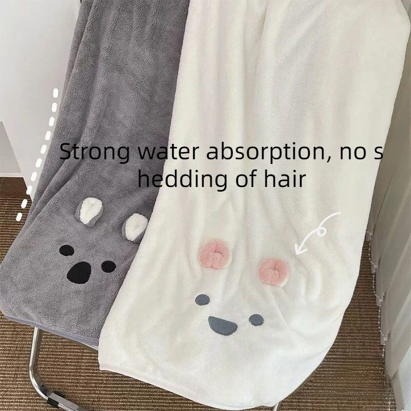 

Water absorbing and quick drying cute cartoon girl can wear thick towels for bathing