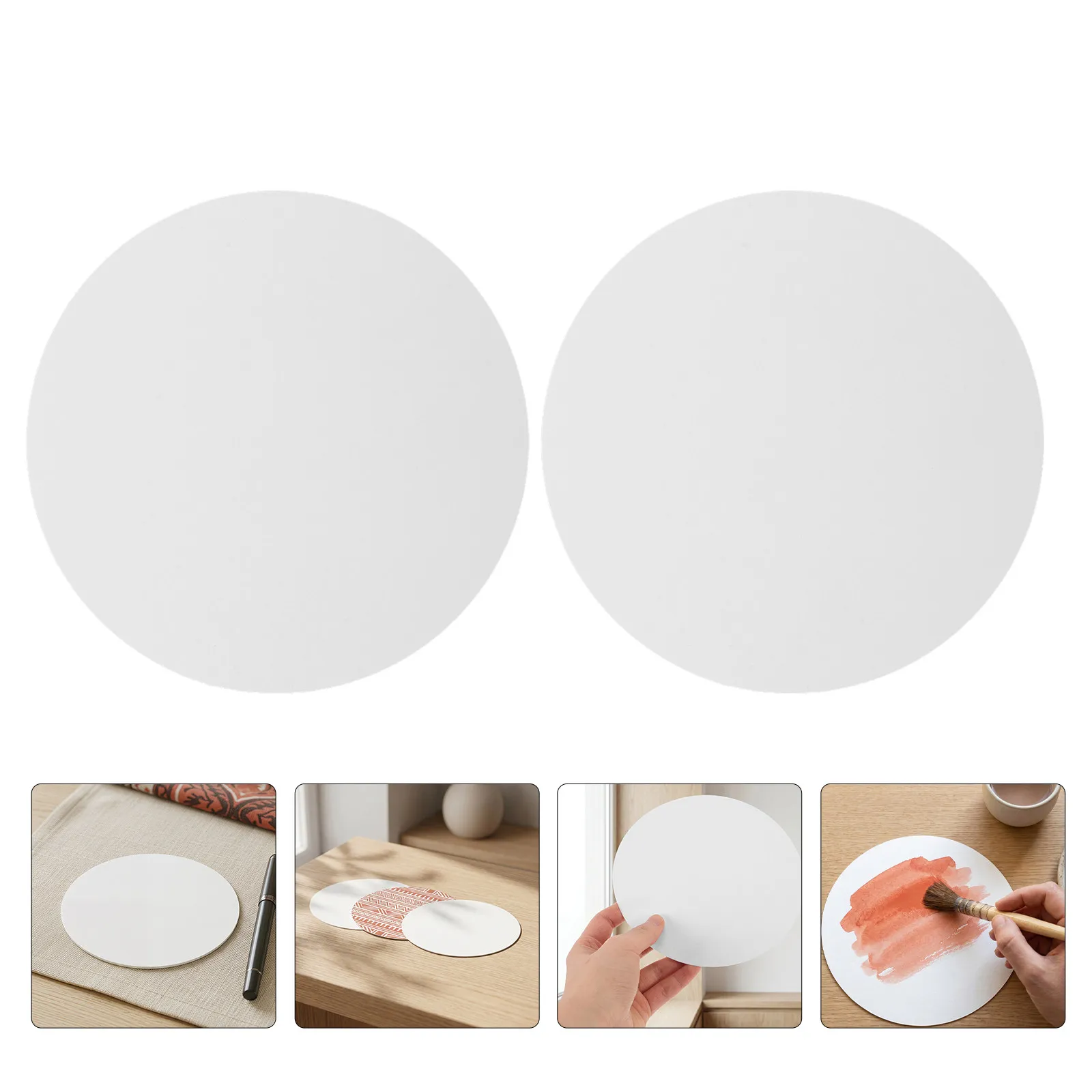 80개입 원형 무지 카드지 원형 6인치 두께 92Lb 250gsm 흰색 공예용 종이 교실 장식 놀이방 벽 장식 간편