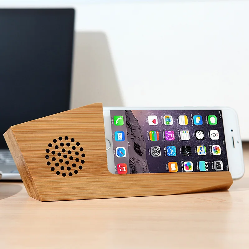 granja Trágico Precaución Altavoz de madera para teléfono móvil, amplificador de sonido de bambú,  soporte de escritorio de madera para iPhone y Samsung| | - AliExpress