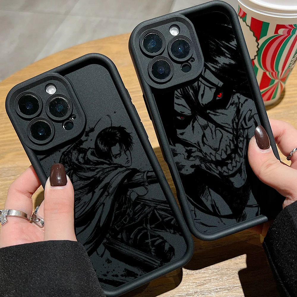 Attack on Titan Anime Black Premium Soft Phone Case