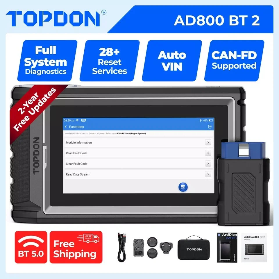 Topdon-自動診断スキャナーツール,artidiag800,bt 2,コードリーダー 