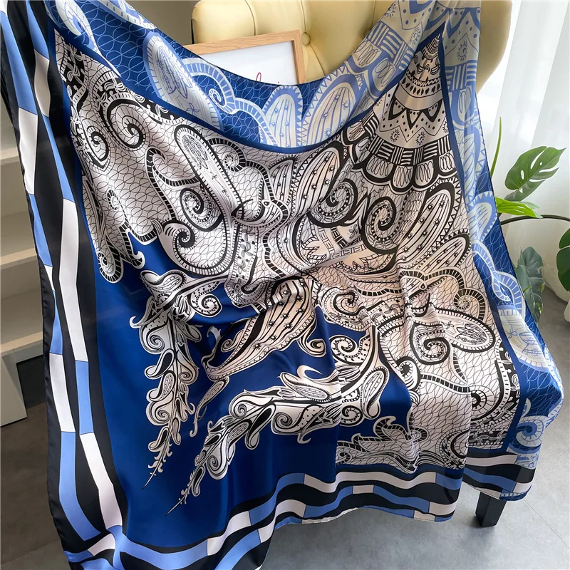 

New woman Fashion Art design City View Puzzle Scarf scarf 110cm Large Square Sunscreen travel shawl Mother gift Headscarf
