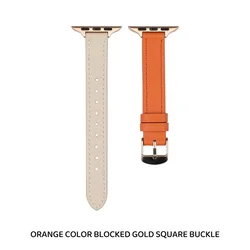 Luxurious Two - Tone Genuine Leather Watch Band Strap - 44 45 46 49mm (01)