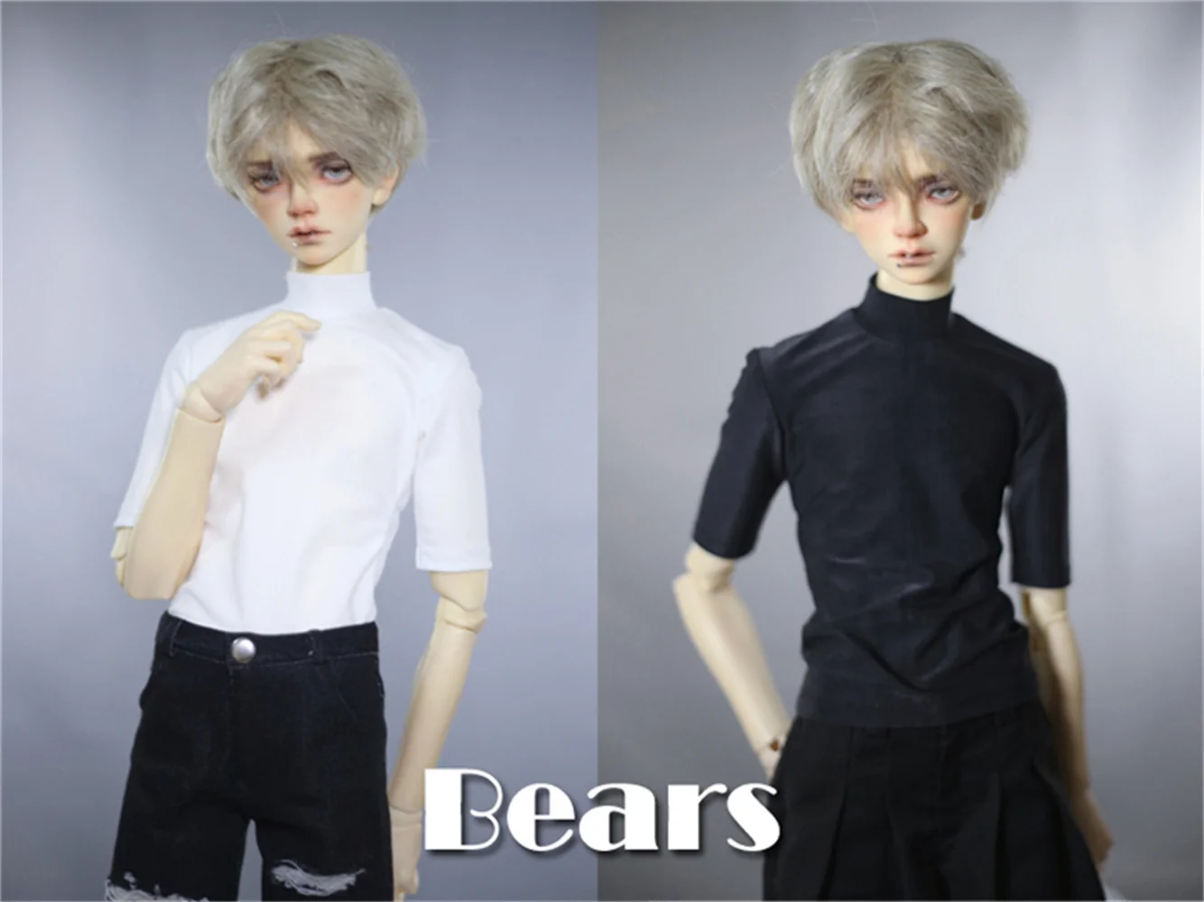 

BJD/SD Clothing Close-fitting half-collar mid-sleeve base shirt 2 colors 1/4&1/3& Uncle &ID75 doll accessories