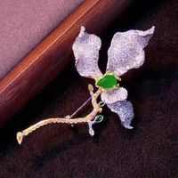 Flower Brooch Romantic For Women Fine Jewelry Female Gift 925Sterling Silver With Cubic Zircon Free Shipping 6