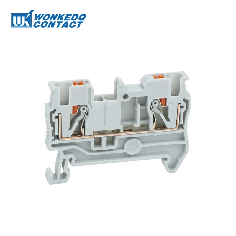PT-2.5 Push-in Terminal Block DIN Rail Wire Connector 2.5mm Cable Screwless Spring Plug Electrical NS35 PT 2.5 din rail terminal block wire connectors