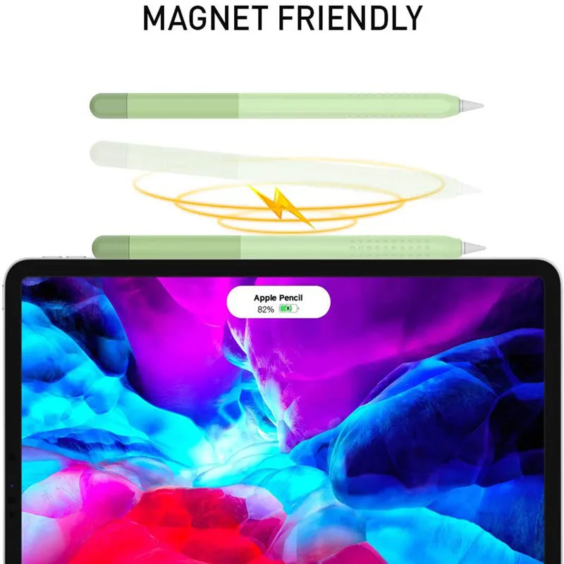 For Apple Pencil 2 Soft Silicone Case Gradient Color Non-slip Anti-fall iPad Pen 1 Protective Cover For iPad Pencil Accessories