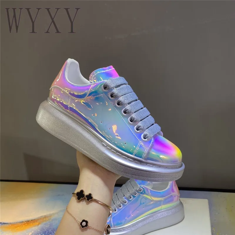 

Spring New Small White Shoes Women Lace Up Round Toe Genuine Leather Thick Sole Fashion Sports All-match Casual Shoes Woman 2023
