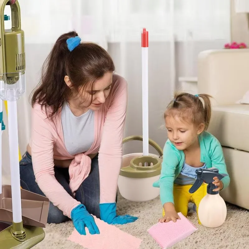 Children's Cleaning Toys Set Children's Educational Simulation Play Cleaning Housekeeping toys Broom Mop Dustpan Brushes 4