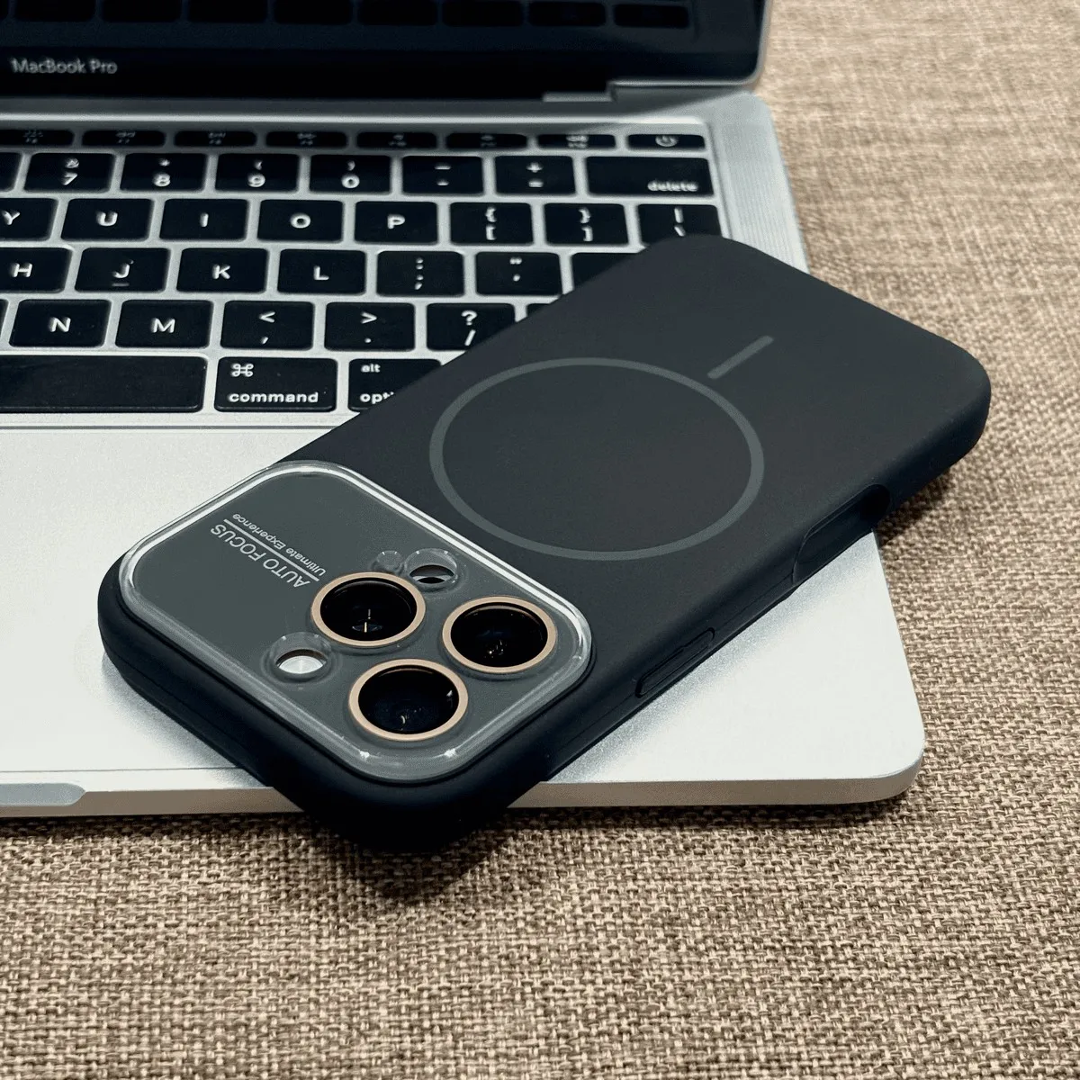 Premium Soft Liquid Silicone Case with MagSafe Charging and Glass Lens Cover