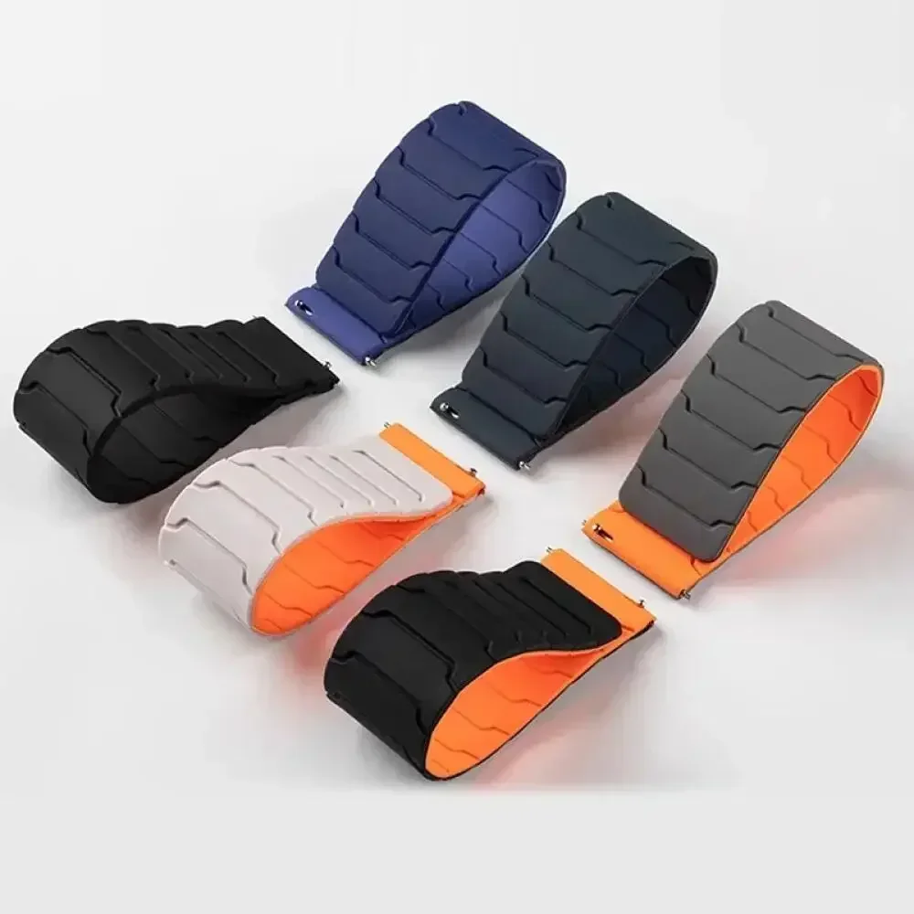 Magnetic Silicone Watchband - 20mm/22mm, Compatible with Multiple Smartwatch Models