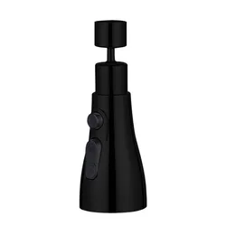 Universal 360° Rotating Kitchen Faucet Splash Filter & Bubbler Nozzle (Black)