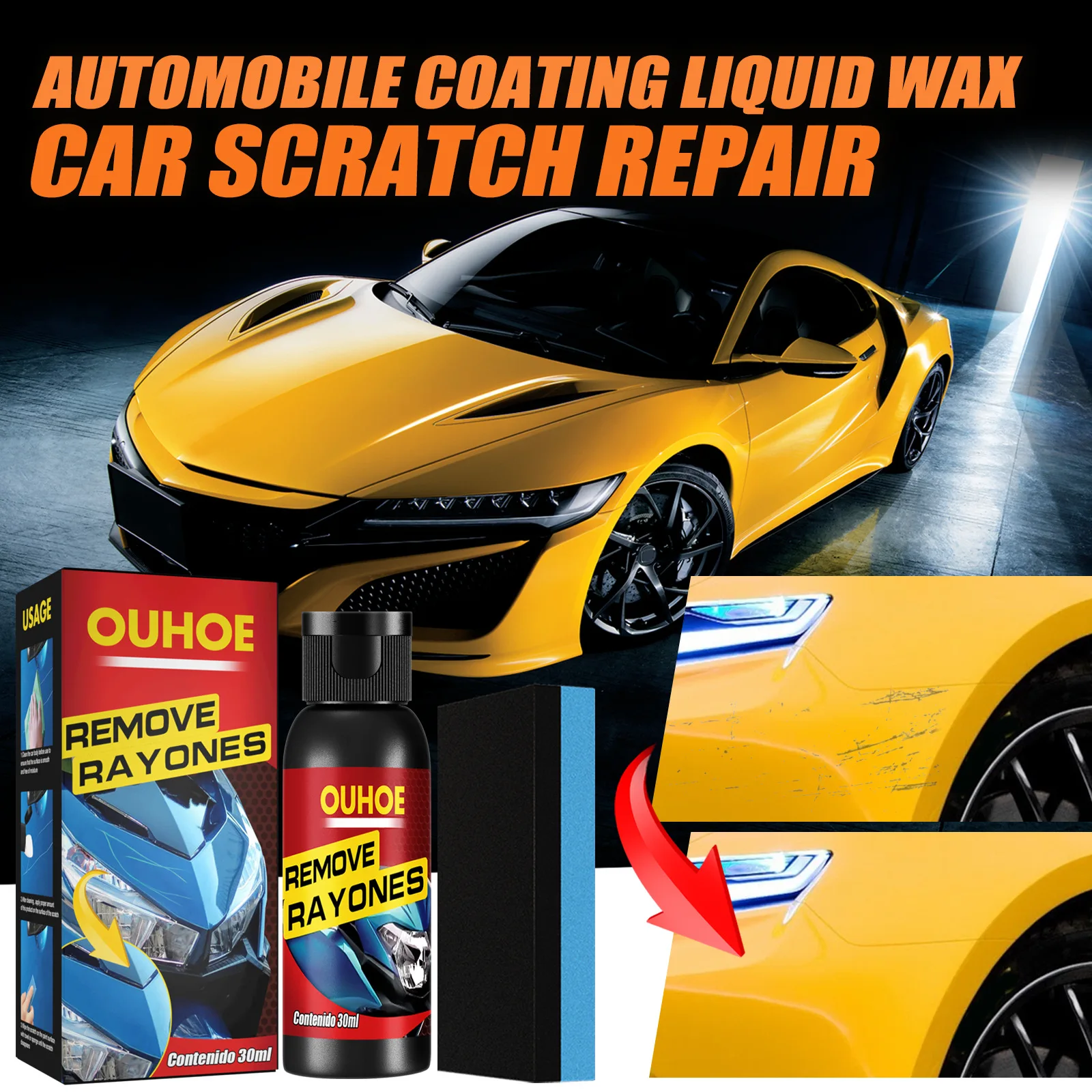 2*30ml Car Paint Scratch Repair Remover Agent Coating Maintenance  Accessories