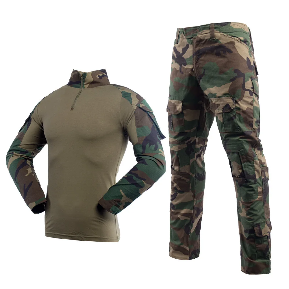 

Kingtoms Camo G2 Style Combat Suit Outdoor Men Shirt and Pants Set Camouflage Guard Tactical Uniforms Frog Suits