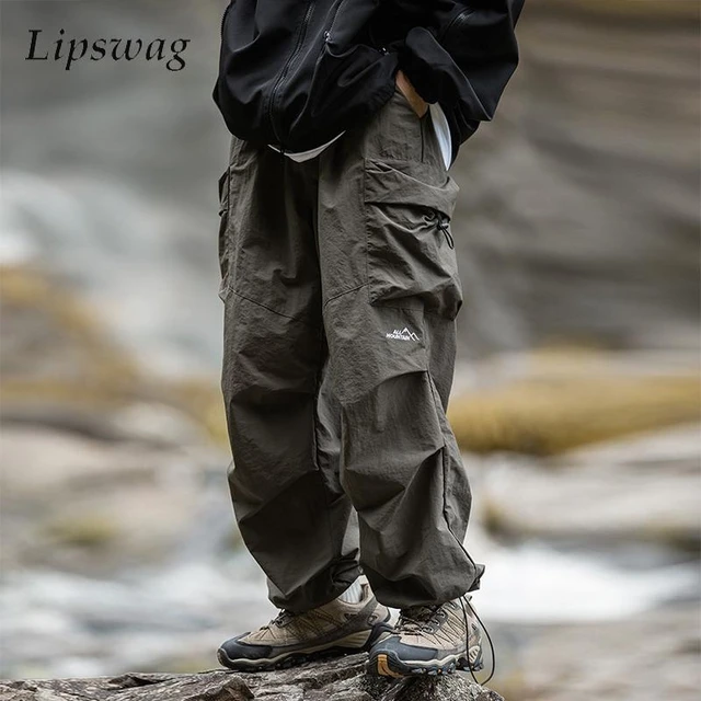 Outdoor Cargo Pants Men Quickdry Waterproof Multi Pockets Trousers Mens  Fashion Loose Drawstring Straight Pants Autumn Man Pant - AliExpress