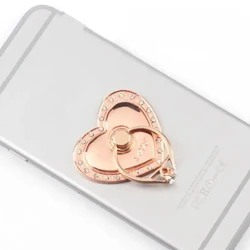 Elegant Diamond - Embellished 360° Rotating Metal Phone Ring Holder (Pink)