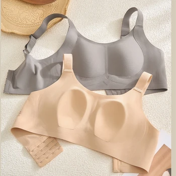 Large Breasts, Small Full Cup Thin Style For Women's Underwear, Secondary Breasts, Anti-sagging Rabbit Ear Lift Large Size Bra 1