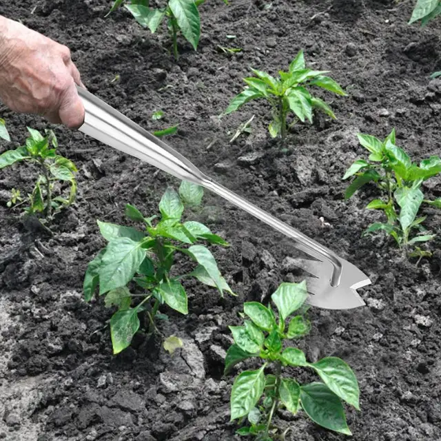 Gyomirtó Kézi Szerszám Kettős Célú 4 Fogak Pitypang Húzó Gyomi Fű Eltávolító Gyomhúzó - Image 2