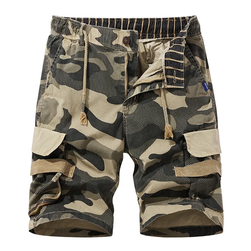 CAAYU Shorts Mens Summer Cotton Y2K Cargo Camouflage Shorts Mens Japan Harajuku Fashion Clothing Casual Jogger Male Short Pants