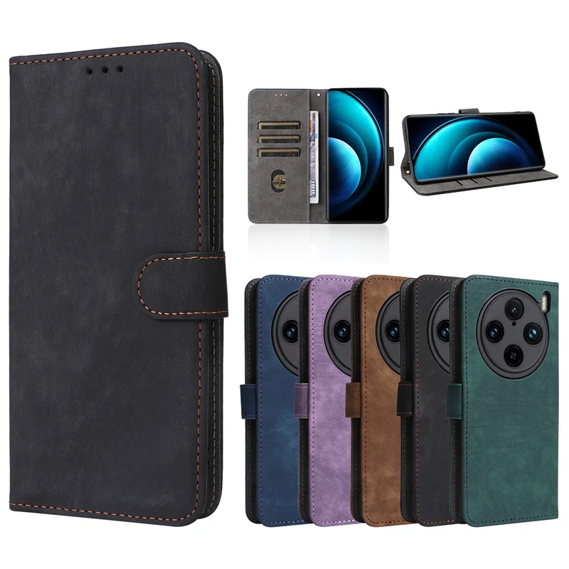 Per Vivo X100 Pro Custodia A Portafoglio Antifurto Custodia In Pelle Magnetica Flip Per Custodia Per Telefono Vivo X100 Pro V2324A 6.78"