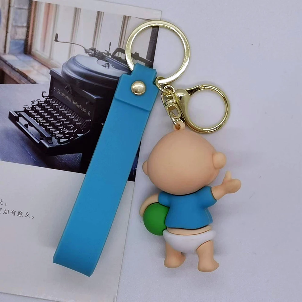 Cartoon Movie Flintstones Keychain 3D Silicone Anime Figure Pearl Slaghoople Dino Pendant Keyrings Backpack Key Accessory Gift