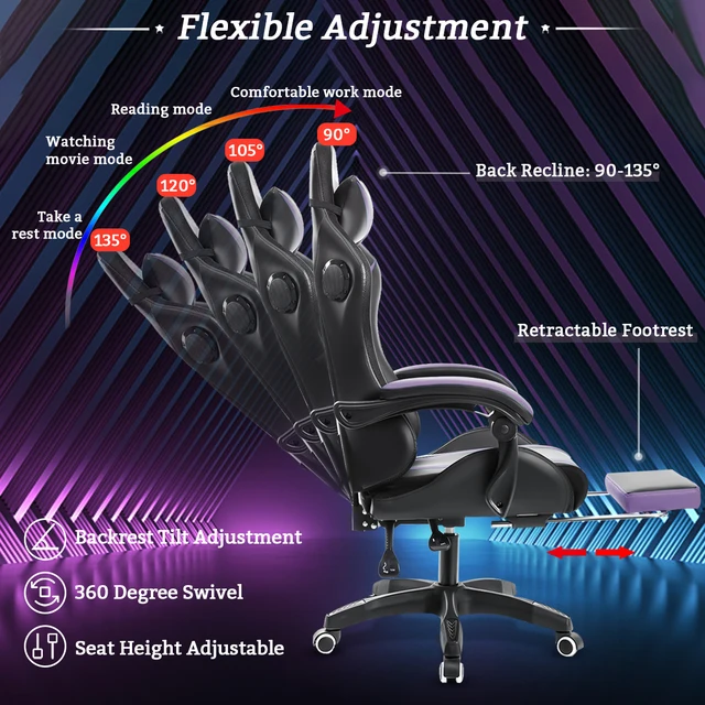 Gaming Chair with LED Light 4