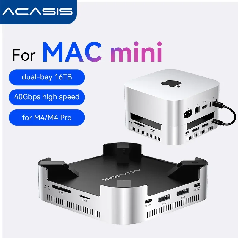 Acasis Mac Mini Docking Station USB-C 40Gbps to DP 4K/144HZ