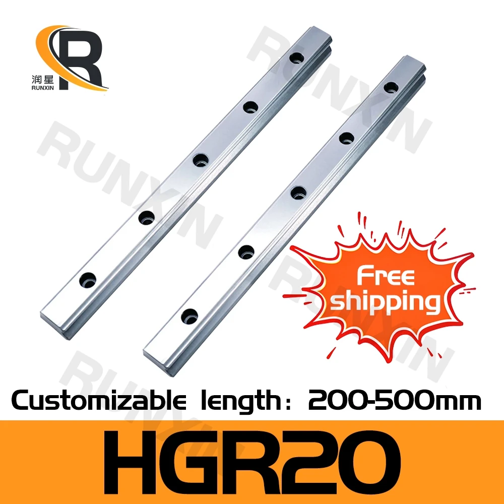 RXTNC free shipping 2pc HGR20 L200-500mm Square Linear Guide Rail for HIWIN Slide Block Carriages CNC Engraving