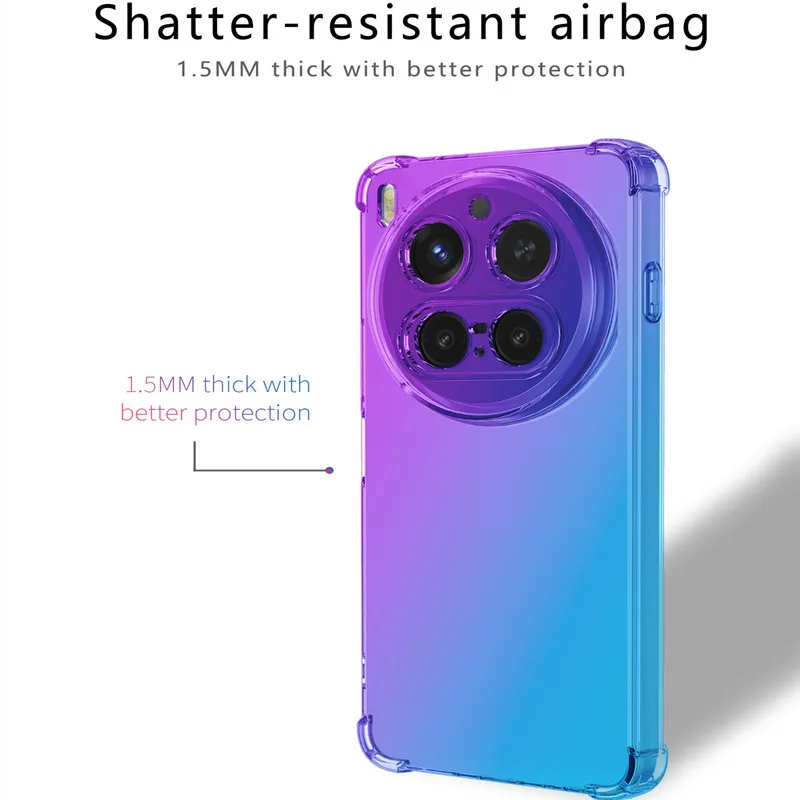 Shockproof Gradient TPU Protective Clear Case Cover