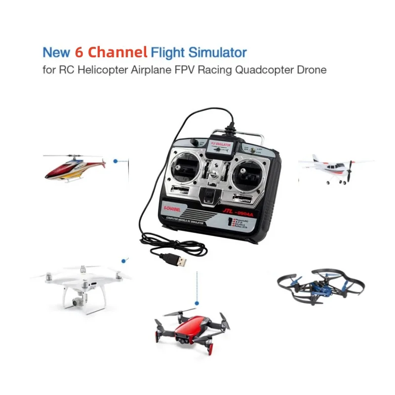 6CH RC Simulator JTL-0904A Support Realflight G7 Phoenix 5.0 XTR for Helicopter Fixed-wing Drone Airplane in Retail Box 2