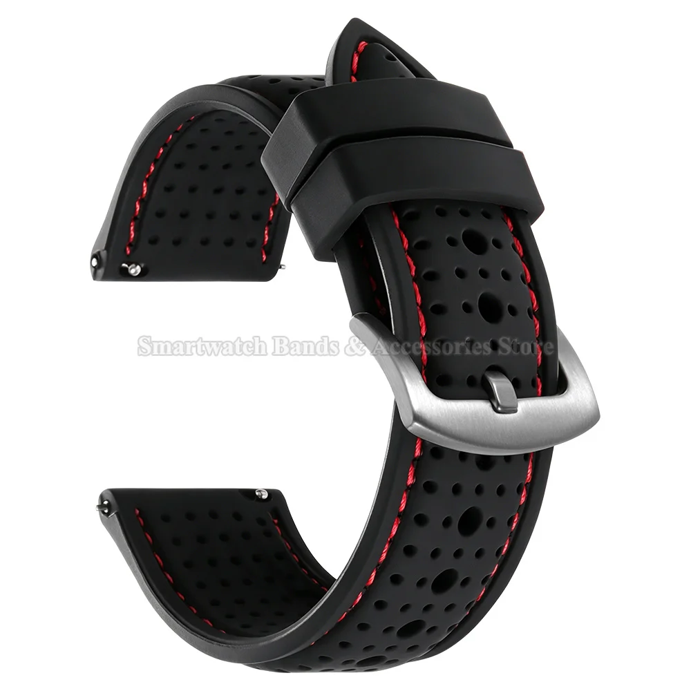 Breathable Silicone Quick Release Watch Strap - Soft Rubber Bracelet