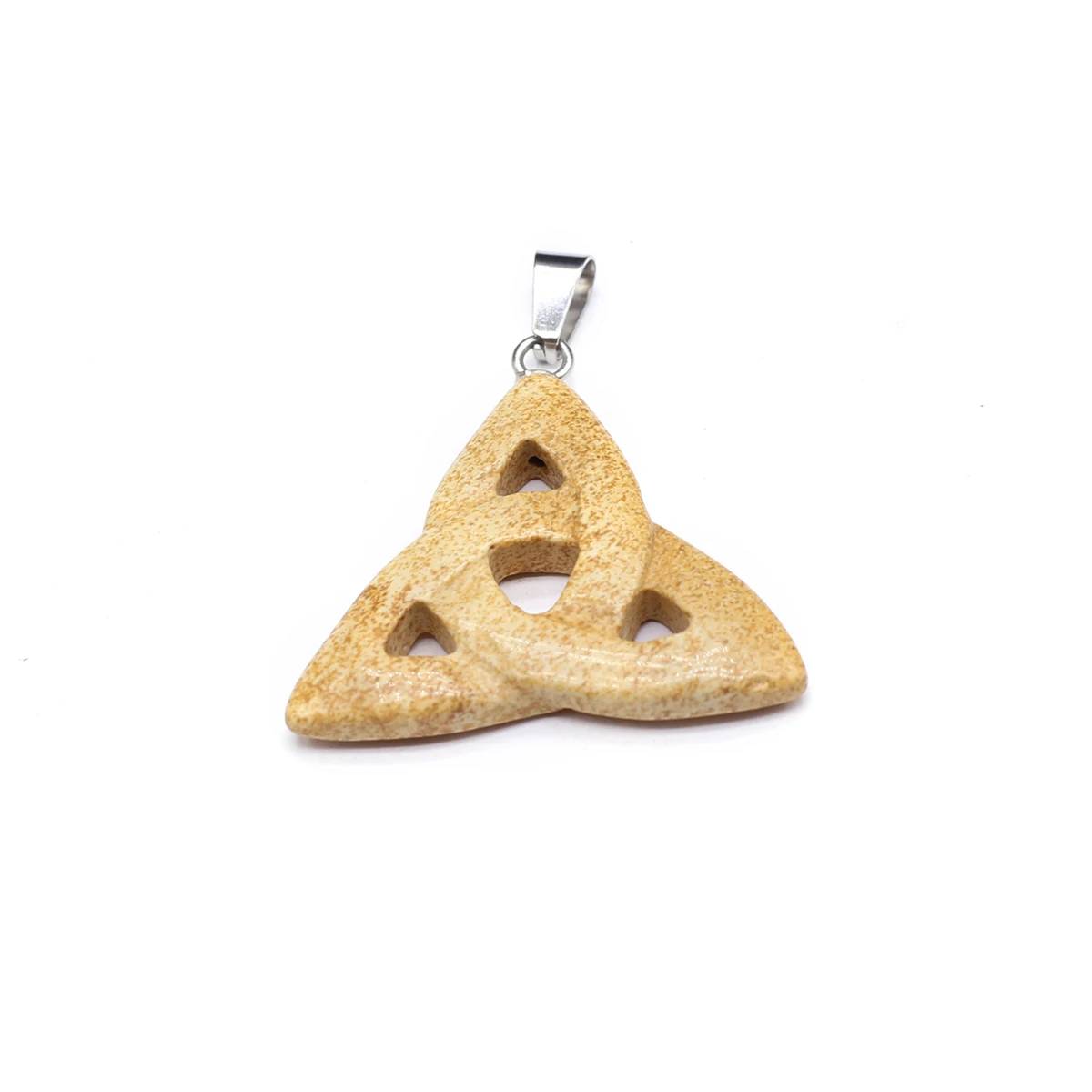 5PCS Natural Stone Agate Turquoise Epidote Unakite Three Ring Pendant Jewelry Making DIY Necklace Earrings Accessories Gift