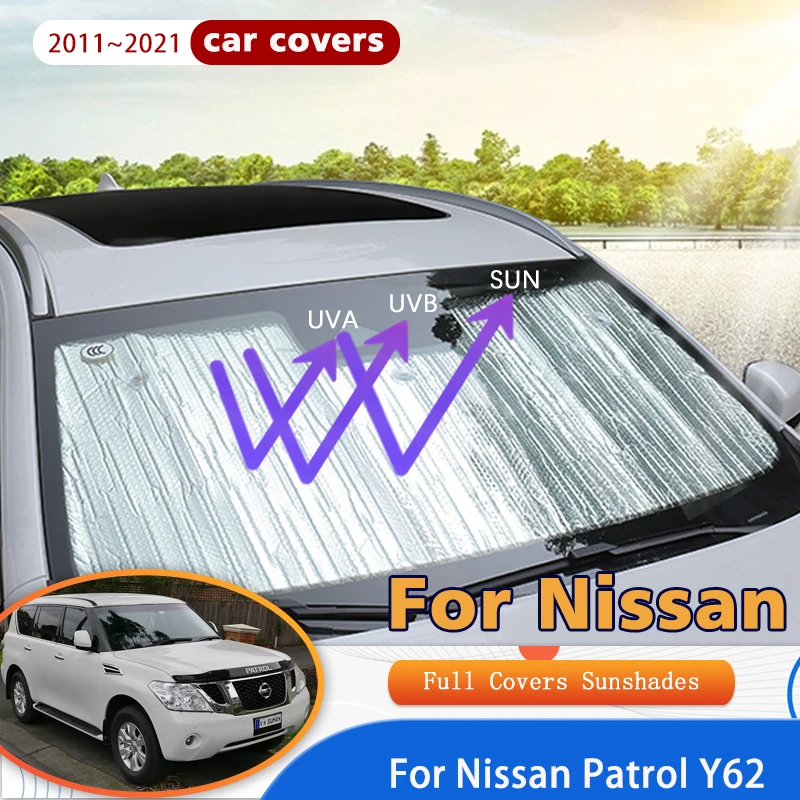 

Car Full Coverage Sunshades For Nissan Patrol Y62 2011~2022 2012 2013 Anti-UV Sunscreen Windows Sunshade Cover Auto Accessories