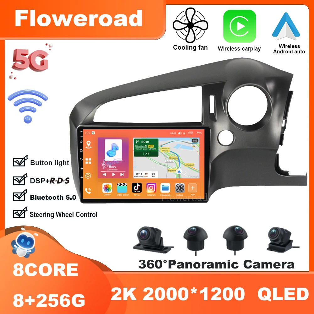 

9 Inch Android 13 For Honda Stream 2006-2014 Car Radio Multimedia Video Player Navigation stereo GPS Carplay Auto BT5.0 5GWiFi