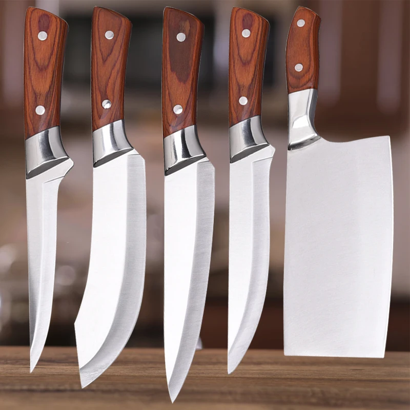Нож за обезкостяване от неръждаема стомана Месарски нож Домакински нож за месо Кухненски нож за нарязване Кухненски нож