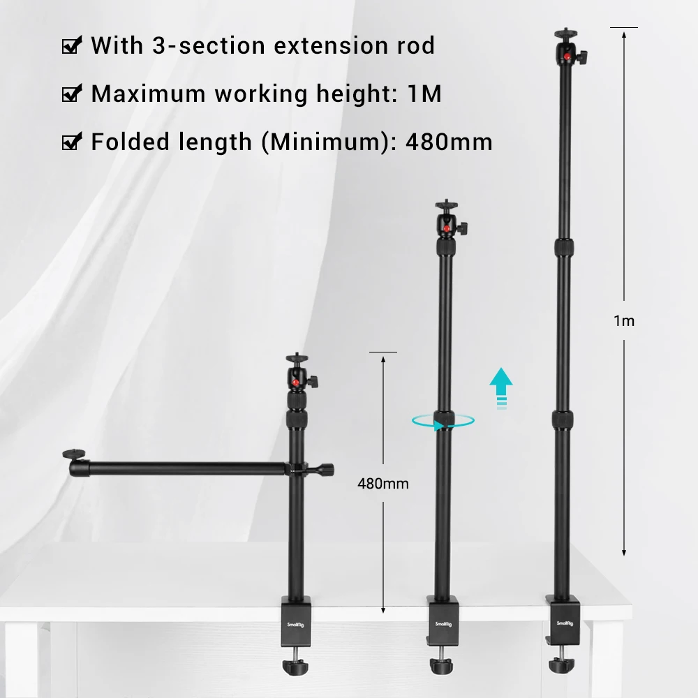 Smallrig-調整可能なデスクマウントDT-30,保持アーム付きデスク