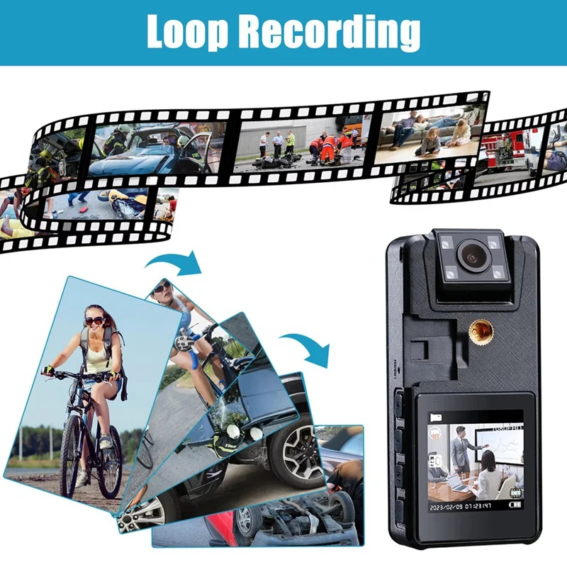 XTECH A39 Full 1080P HD Mini Camera 3000Mah Camcorder Body Mount Cam Small 180° Rotating Bike Camera Sports DV Car DVR Webcam 3