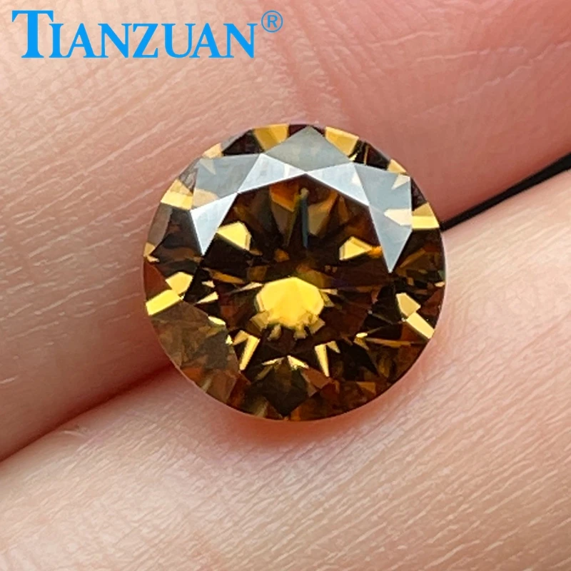 

Coffee Color 11mm Si Round Shape Brilliant cut Sic Material Moissanite Loose Gem Stone For Jewelry Making DIY Material