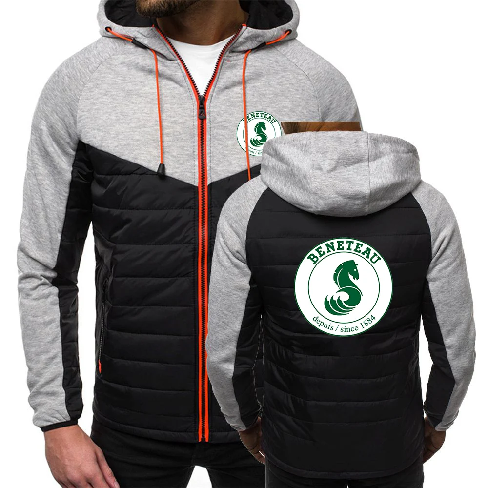 Cotton Padded Hooded Jacket Autumn Patchwork Coat