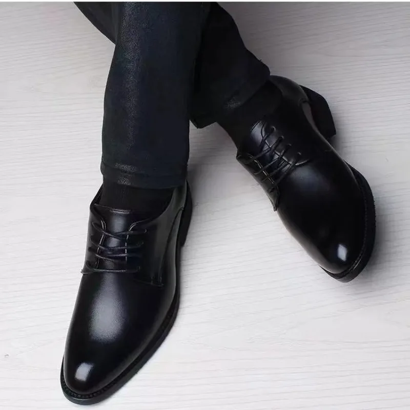 Casual Shoes Spring Autumn British Business Formal Leather Men Heightening Single Suit