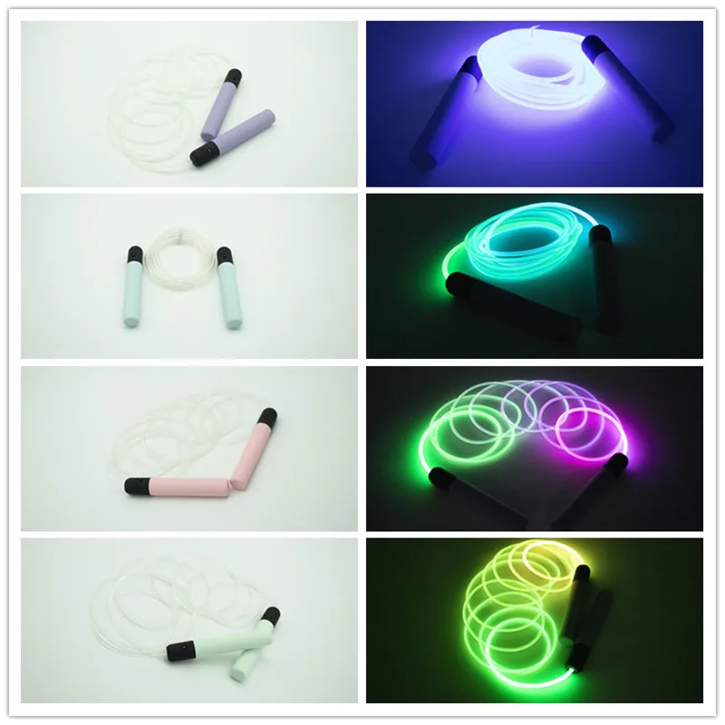 7 Colors in One Glowing LED Rainbow Jumping Rope for Kids and Adult Light Up Exercise Luminous Adjustable Skipping Ropes,jump rope