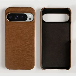 Vintage Genuine Leather Aesthetic Phone Case Cover - Google Pixel 11 (Brown 6324)