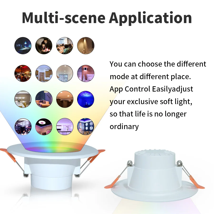 ZigBee Smart Ceiling Light RGB Tuya WiFi Bluetooth LED Downlights Recessed Spotlight Alexa Lamp Control Google Home 1/2/4/6/8pcs