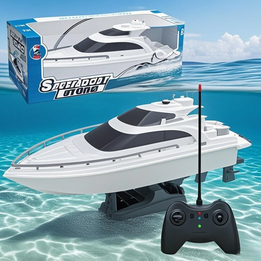 Bateau RC Grande Vitesse Étanche - Jouet Télécommandé pour Enfants et Adultes