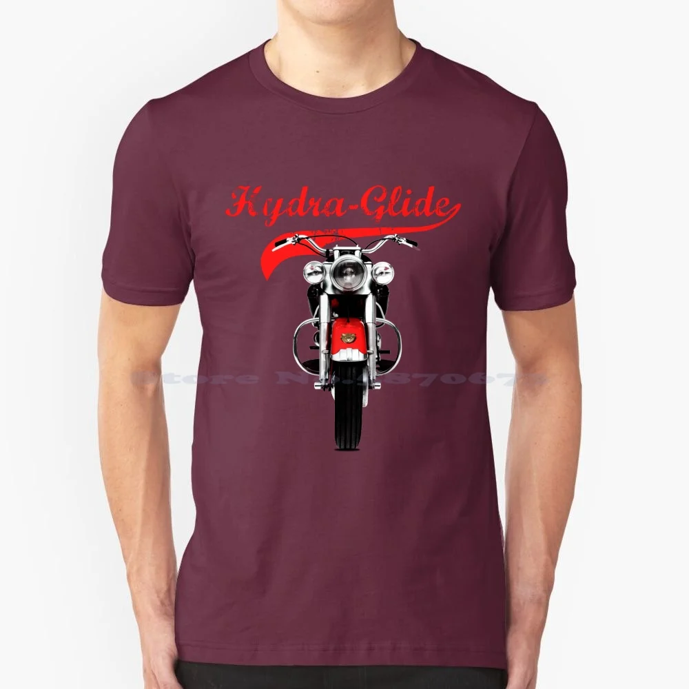 La Maglietta Glide 1954 100% Cotone Tee Classic Moto Vintage Moto Trasporto Antico Vintage Glide Panhead Hog