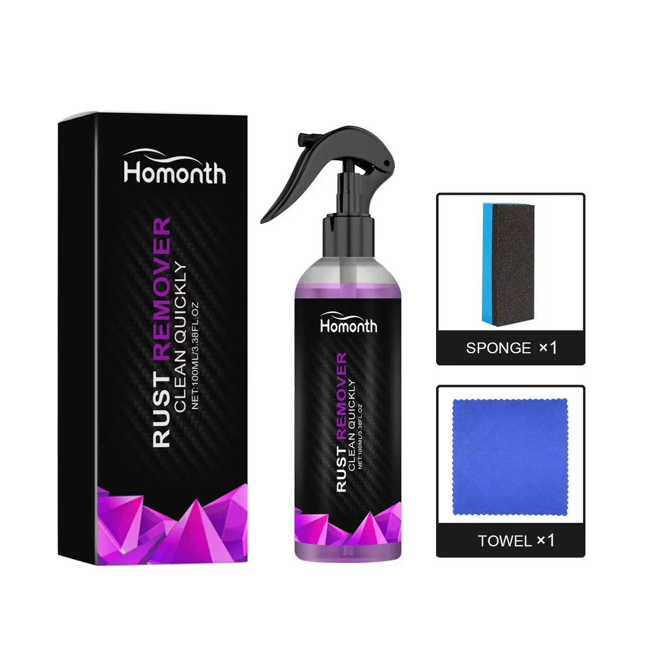 Homonth car rust remover, anti-rust, cleaning and refurbishing agent for metal parts, anti-oxidation and rust conversion agent
